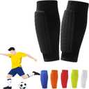 Shin Defender Shin Guards Kids, Soccer Shin Guards for Youth Adult, Lightweight Calf Protective Gear for Football Soccer with Honeycomb Pads (Black, X-Small)