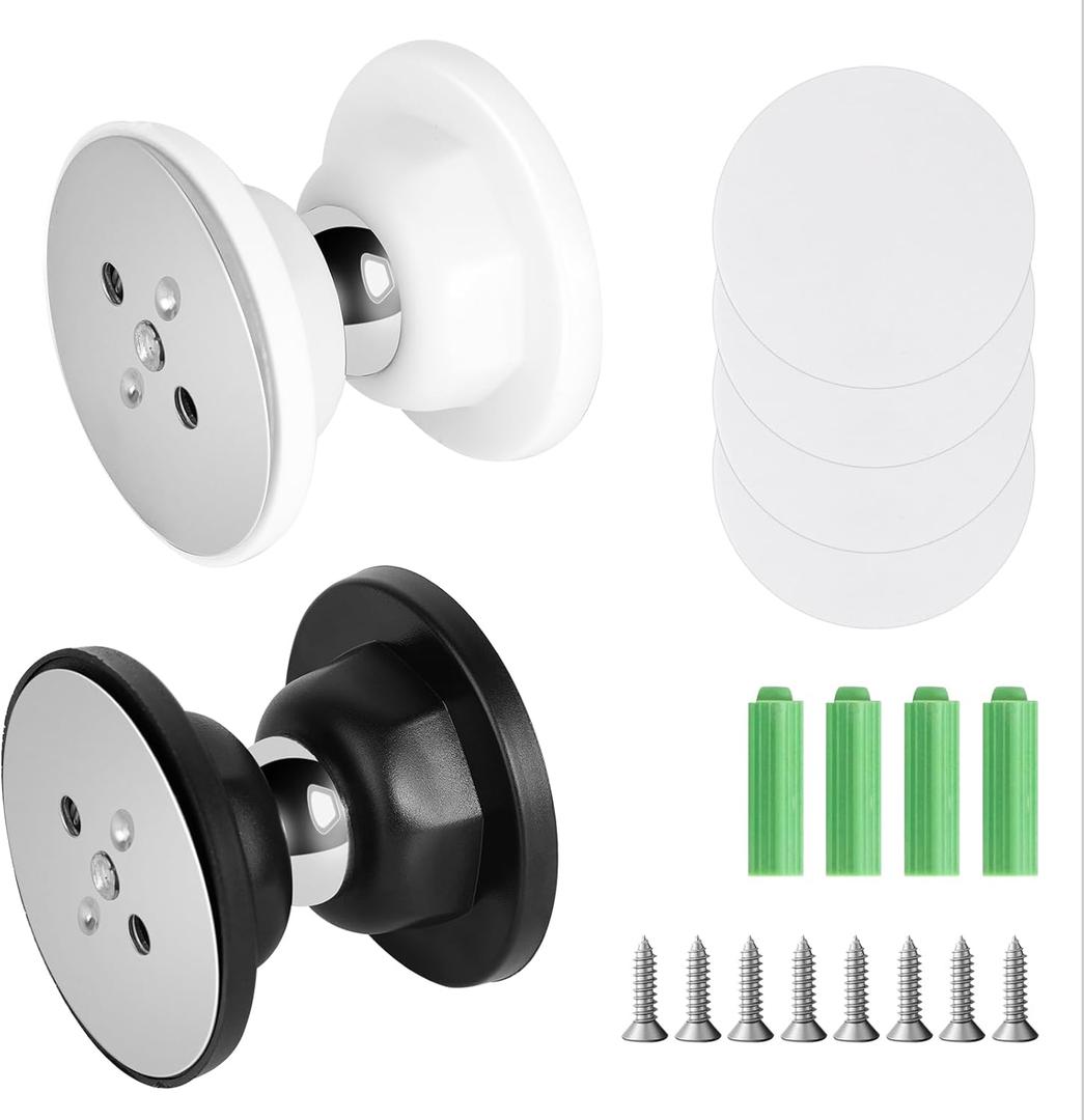 2 Pcs RV Magnetic Door Buckles Provide Windproof Door Stops For Rv Campers, Keeping The Doors Open And Protected From Impact And Damage.Essential Accessories For Travel Camping (White, Black)