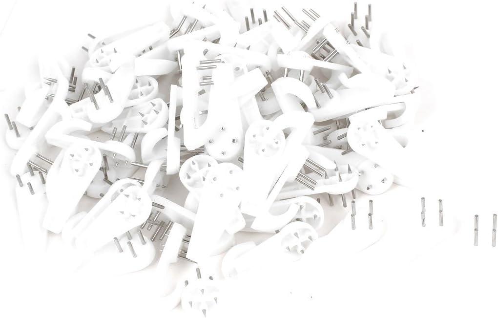 Wall Mount Nails, Screws & Fasteners Non-Mark Hook Non-Trace Picture Photo Frame Hanger Picture Hangers White 100PCS