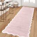 GarveeHome Scalloped Washable Rug 9x12 Area Rug for Living Room