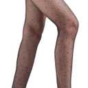 Verdancy Womens Glossy Sheer Pantyhose Polka Dots Patterned High Waist Ultra Stretchable Footed Tights Plus Size Stockings