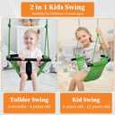 Hi-Na Swing Seats for Kids, Baby, Hand-Made Net Swing with Adjustable Rope, Suitable for Indoor, Outdoor, Backyard, Tree (Green)
