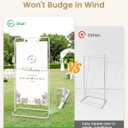 Wedding Welcome Sign Stand, Welcome to our Wedding Sign Holder, White Easel Stand for Sign Poster With Design Bundle & Ground Stakes & Leather Sign Hanging Straps, Linen Sign Stand for Wedding Decor