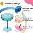 Ciaell 12PCS Plastic Martini Glasses - 10 Oz Colored Elegant Disposable Cocktail Glasses for Champagne Wine Wedding Party Anniversary Bar