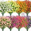 Der Rose 24 Bundles Fake Flowers Artificial Flowers Bulk Daisy for Outdoor Spring Garden Porch Farmhouse Decor
