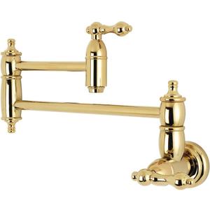 Kingston Brass KS3102AL Restoration Pot Filler, Polished Brass