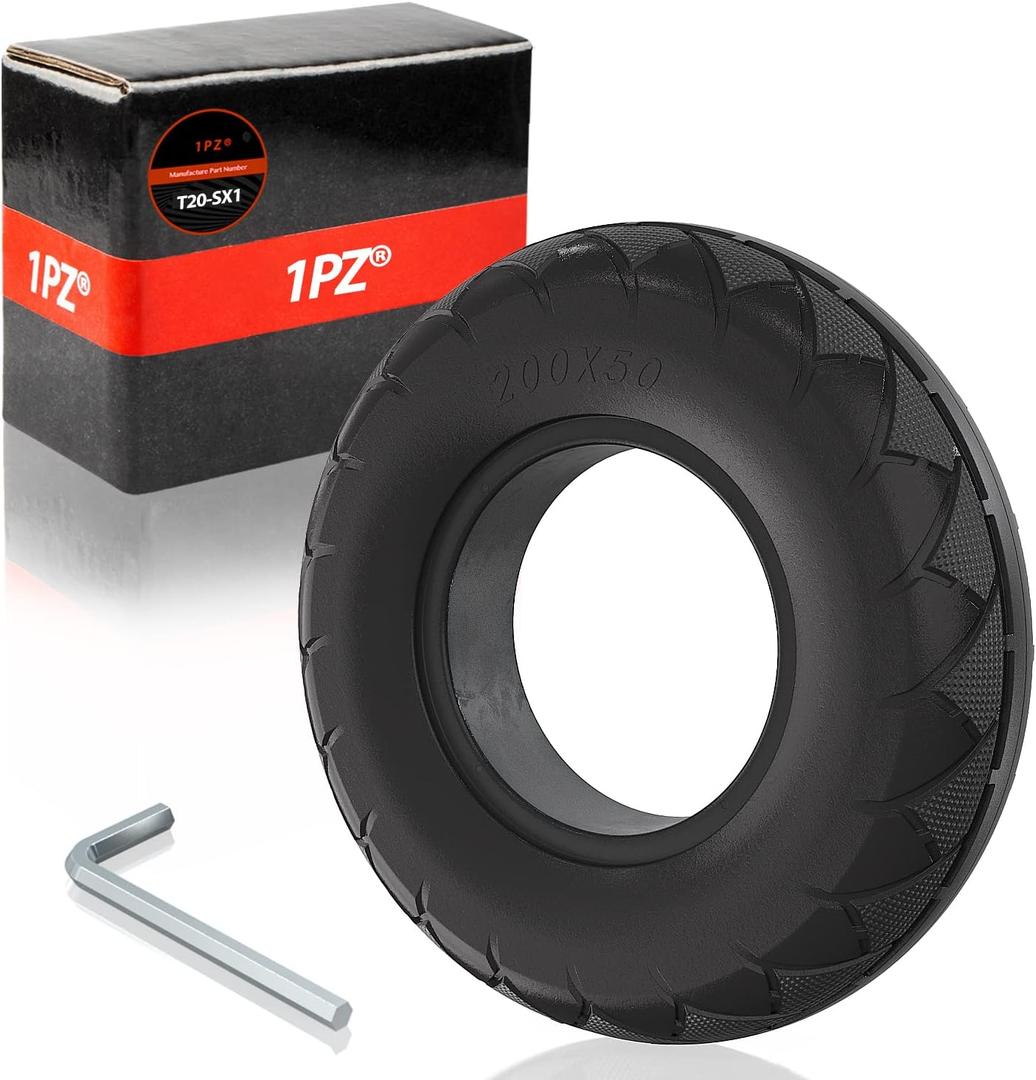 1PZ T21-SX1 200x50 (8x2) Solid Tire Replacement for Razor E100 E150 E175 E200 Gas Scooter Schwinn Bladez Mongoose Dune Buggy ePunk Crazy Cart PowerRider 360 eSpark (8inchx2inch)