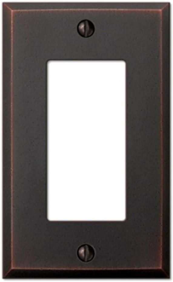 Amerelle Manhattan Single Rocker Cast Metal Wallplate in Aged Bronze