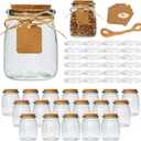 Brajttt Mini Yogurt Jars 20 Pack, 7 oz Glass Favor Jars with Cork Lids, Pudding Containers with Lids, Mason Jar Wedding Favors Honey Pot with Label Tags and String