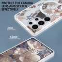 AIGOMARA Magnetic for Samsung Galaxy S25 Ultra Case [Compatible with MagSafe] Clear Floral Flower Pattern Design, Slim Anti-Yellowing Shockproof Phone Cover for Women Girls, Brown