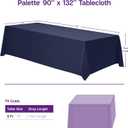 Gee Di Moda Rectangle Tablecloth - 90 x 132 Inch Burgundy Table Cloth for 6 Foot Tables with Floor-Length Drop - Heavy Duty Washable Fabric for Holiday Party, Dinner, Weddings & Baby Shower
