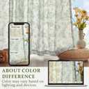 Vangao Linen Floral Curtains for Living Room 63 Inch Length Farmhouse Sage Green Bedroom Back Tab Light Filtering Toile Bird Printed Rod Pocket Window Treatments 2 Panels