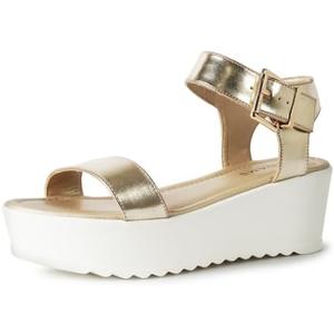 J.Adams Surf Platform Sandals – Women\'s Open Toe Chunky Low Mid Heel Wide Summer Block Flatform Espadrille Wedge – Comfortable Casual Walking Vegan Jelly Flat Shoes with Adjustable Ankle Strap and Lug Sole Size 8\'5