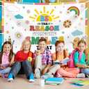 Boho Rainbow Back to School Backdrop Be The Reason Someone Smiles Today Classroom Decorations Colorful Classroom Decorations for Kindergarten Preschool Elementary Middle School 6x3.6ft (7x5ft)