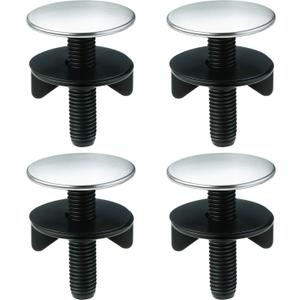 WILLBOND 4 Pieces Kitchen Sink Hole Cover Faucet Cap Kitchen Sink Tap Hole Plate Stopper Cover Blanking Metal Plug(Black,Stainless Steel)