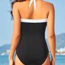 Tempt Me Women One Piece Swimsuits Tummy Control Bathing Suits Push up Full Coverage Swimwear (Black, XL)