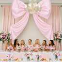 95 x 70 Inches Large Bow Themed Party Decorations Giant Pink Bow Decor Satin Ribbon, Contains Felt Big Pink Wall Decor Girl Coquette Birthday Decorations Bachelorette Bridal Supplies