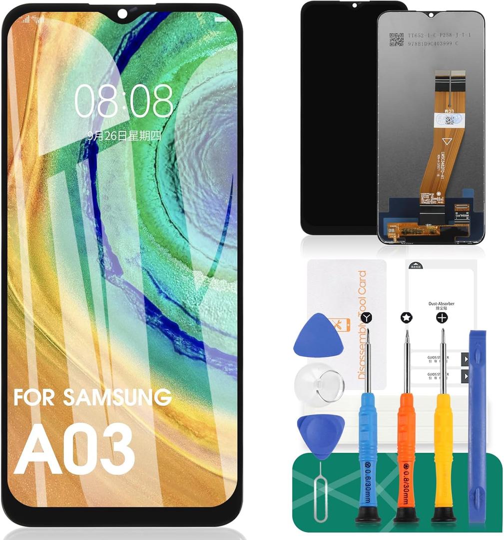 Original for Samsung A03 Screen for Samsung A03 LCD Display for Samsung Galaxy A03 Digitizer Touch Screen Assembly Replacement SM-A035F SM-A035M (Not fit for sub Model SM-A035G)