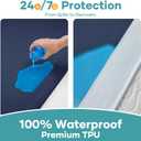 OhGeni 100% Waterproof Mattress Protector, Full Navy Blue Size, Fitted Sheet with Deep Pockets, 6''-18'', Premium Noiseless Breathable Soft Material, Mattresses Cover for Bed