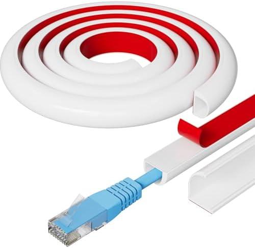 39" Side Buckle Cable Hider for 1 Cords, Extension Cord Covers for Wires On Wall, Adhesive Cord Hider for Wall Mount Tv, Wire Channel for Cable Concealer, Cable Raceway Home & Office, White