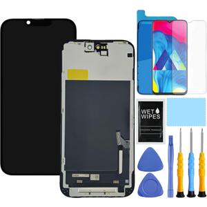 for iPhone 15 Screen Replacement for iPhone 15 Screen Replacement kit for iPhone 15 LCD Display digitizer A2846 A3089 A3092 A3090 Touch Screen Assembly with Repair Tools 6.1 inch, Black