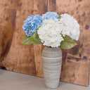 WILD WORKS 4 Pcs 21" Hydrangea Artificial Flowers, Blue and White Latex Real Touch Faux Hydrangeas Fake Flowers for Wedding Party Table Centerpieces Indoor Home Decorations Outdoors, Mother's Day