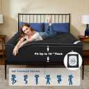 BEDLORE Queen Mattress Topper, Thick Pillow Top Pad for Back Pain Relief, Soft Mattress Cover with Deep Pockets 6-18 inch(Black)