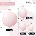 PartyWoo Pale Pink Balloons 140pcs Different Sizes of 18 12 10 5 Inch Light Pastel Baby Pink Balloon Arch Kit for Engagement Bachelorette Baby Shower Easter Birthday Party Decorations Pink-Q01