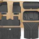 3W Tesla Model Y Juniper Floor Mats(Not for Standard), Front Rear Cargo Liner & Seatback Protector, Custom Fit 2025 2026 Model Y Acecessories, TPE All Weather Odorless Non-Slip