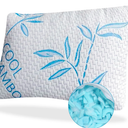 Queen Size Bamboo Pillow For Sleeping - Shredded Memory Foam Adjustable Bamboo Pillow - Hypoallergenic, Removable/Washable Bamboo Cover, Queen Size Sleeping Bed Pillow- 1 Pack