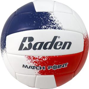 Baden Match Point Cushioned Synthetic LeatherOutdoor Recreation Backyard Volleyball + College Camp Ball All Ages Official Size 5