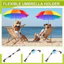 Yaocom 4 Sets Adjustable Umbrella Clamp for Chair and Wrenches Universal Clip on Wheelchair Umbrella Mount Holder for Stroller, Golf Cart, Beach Chair, Bicycle, Bleacher, Patio, Fishing