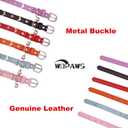 Leather Cat Collars with Bell and Safety Elastic Belt Moon and Stars Stud Adjustable for Cats and Kitten Girl boy Size 7.5-10 Inch (Light Blue)