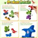 Atoylink Toddler Dinosaur Sorting and Stacking Toys with Magnetic Wooden Dinosaur Train Set, Baby Number Blocks Nesting Boxes Preschool Learning Montessori Toys for 1 2 3 Year Old Boys Girls Gift