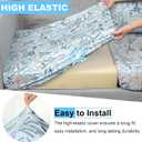 pickyNproud 8Pcs Patio Cushion Covers Stretch Outdoor Couch Cushions Slipcovers Replacement Washable Furniture Protector with Elastic Bottom Sofa Chair Seat Cover, Light Cyan
