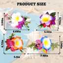 4 Pieces Hawaiian Flower Hair Clips for Women Plumeria Hair Clip Hawaiian Flower Accessoories Hibiscus Pins for Woman, Luau Outfits