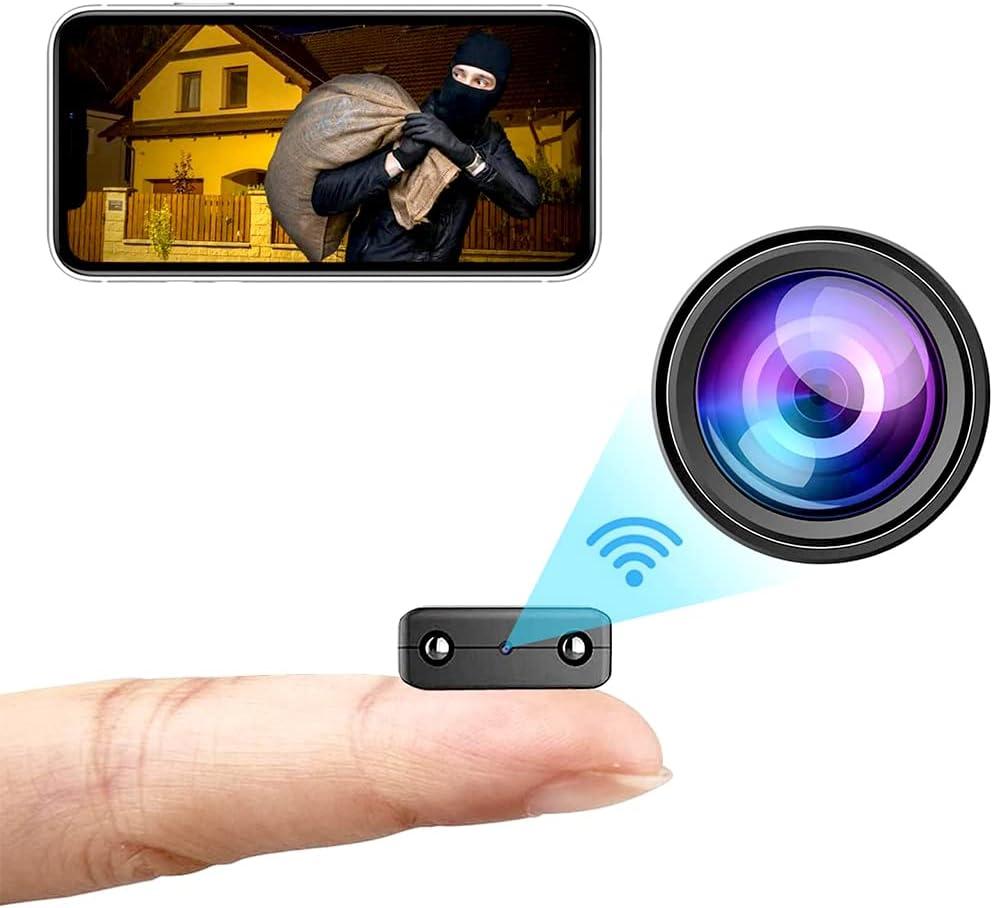 Wi-Fi Camera 1080P HD Smart Home Cameras Mini Cameras Cam with Motion Sensor Night Vision App Control Cellphone Control No Battery No Need Wi-Fi