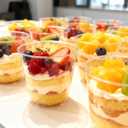 5 oz Dessert Cups with Lids and Spoons, 250 Pack Mini Transparent Appetizer Cups, Square Dessert Shooters Round Goblet Cups for Parfait Fruit Ice Cream Cake