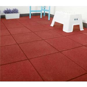 MYOYAY 4 Pack Interlocking Tiles 20"x20"x1" Heavy Duty Rubber Tile Green Non-Slip Flooring Mat for Playground Park Gym Indoor and Outdoor, Cover 11.12 Sq.FT (Red)