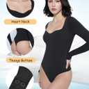 Avidlove Long Sleeve Bodysuits for Women Sexy Sweetheart Neck Going Out Outfits Double Lined Bodysuit