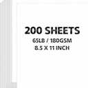 Prudiut 200 Sheets White Cardstock 8.5 x 11, 65lb/180gsm Cardstock Paper Printer Paper for Invitations, DIY Cards, Crafting, Menus, Construction, Art, School & Office Use