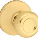 Kwikset Tylo Interior Passage Door Knob, Handle For Closet and Hallway Doors, Non-Locking Doorknob in Polished Brass (1 Count (Pack of 1))