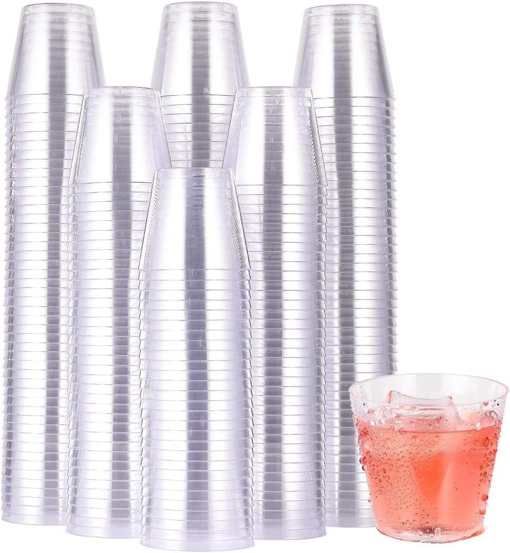 JOLLY CHEF 500 Pack Plastic Shot Glasses 1 oz Disposable Cups 1 Ounce Tasting Cups Party Cups Perfect for Thanksgiving Halloween Christmas Parties