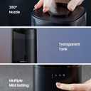 ROSEKM Humidifiers for Bedroom (1.1L), Small Cool Mist Humidifier for Home Plant and Baby Nursery, Quiet Ultrasonic Humidifier with 360 Nozzle, Auto Shut-Off, Filterless, Black