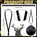 2 x JUNEBRUSHS 300Pcs Christmas Ornament Ribbon Hangers, Hand Tied String Ties Ornament Loops Thin Ribbon for Ornaments Christmas Tree Hanging Decoration Black