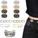 ROPAKED 12 Set Pant Waist Tightener Adjustable Buttons Pins for Loose Jeans Waist Cincher Clip Reusable Metal Brooch for Clothing Dresses Skirts No Sew and No Tools Decoration Accessories