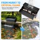 All-in-1 Pond Waterfall Kit with LED Light, 12 inch 304 Stainless Steel Spillway with 880 GPH 45W Pump, Filter Media Bag, Outdoor Waterfall Fountain for Water Feature, Garden, Backyard, Pool