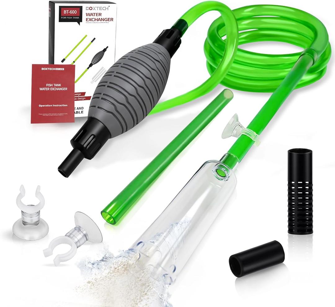 boxtech Fish Tank Water Change, Vacuum Siphon Water Changer Pump Sand Cleaner for Aquarium Water Filter