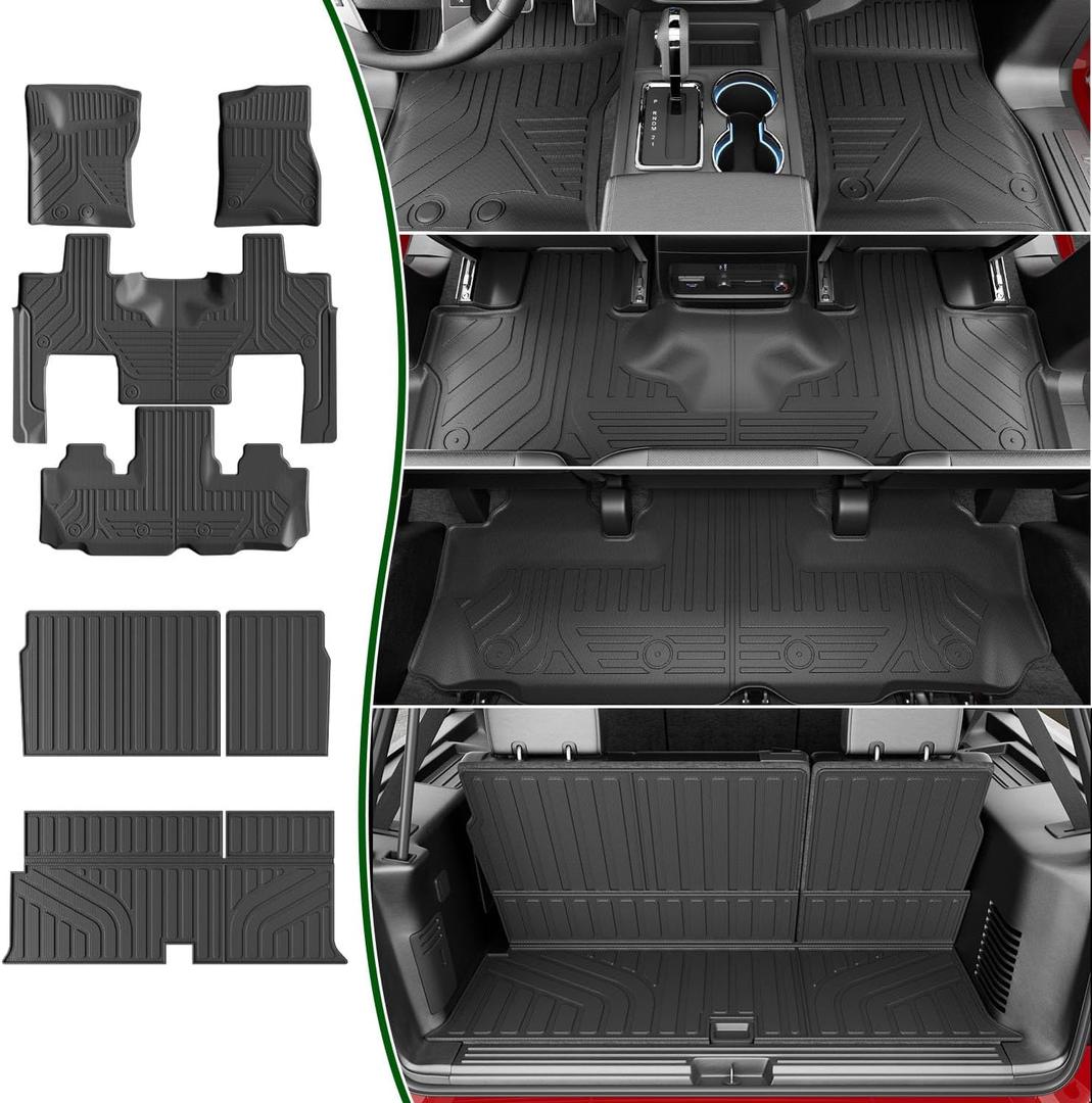 7-Seat Floor Mat Compatible with 2003-2017 Ford Expedition Floor Liner Lincoln Navigator Cargo Mat Electric Backrest Trunk Cargo Liner Replacement for 2003-2017 Ford Expedition Accessories