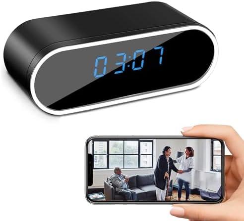 braosusner WiFi Hidden Camera Clock Night Vision Surveillance Security Nanny Cams HD 1080P Wireless Video Spy Camera Motion Detection for Home/Pet/Indoor